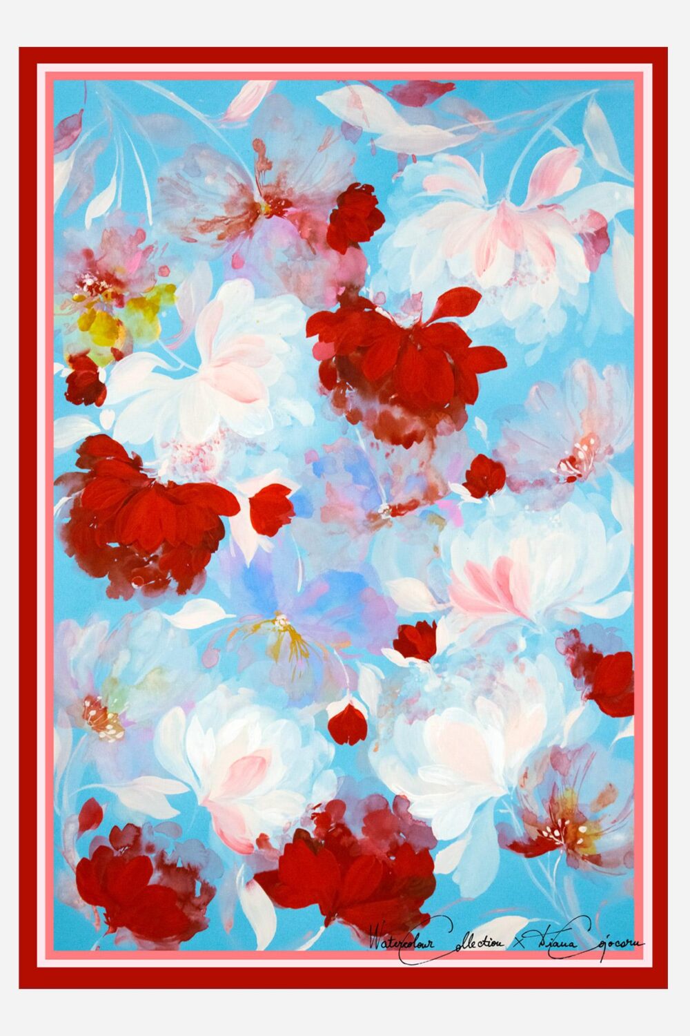 Bouquet Turquoise 100 x 70 cm - dianacojocaru.fr